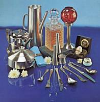 Old Hall stainless steel tableware montage of items 1980.